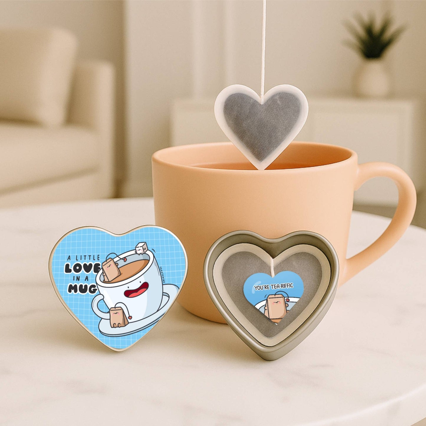 Heart Shaped Tea Bags - Box of 5 positivi-tea's: English Breakfast Tea