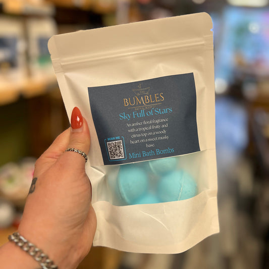 blue mini bath bombs handmade in Wells 
