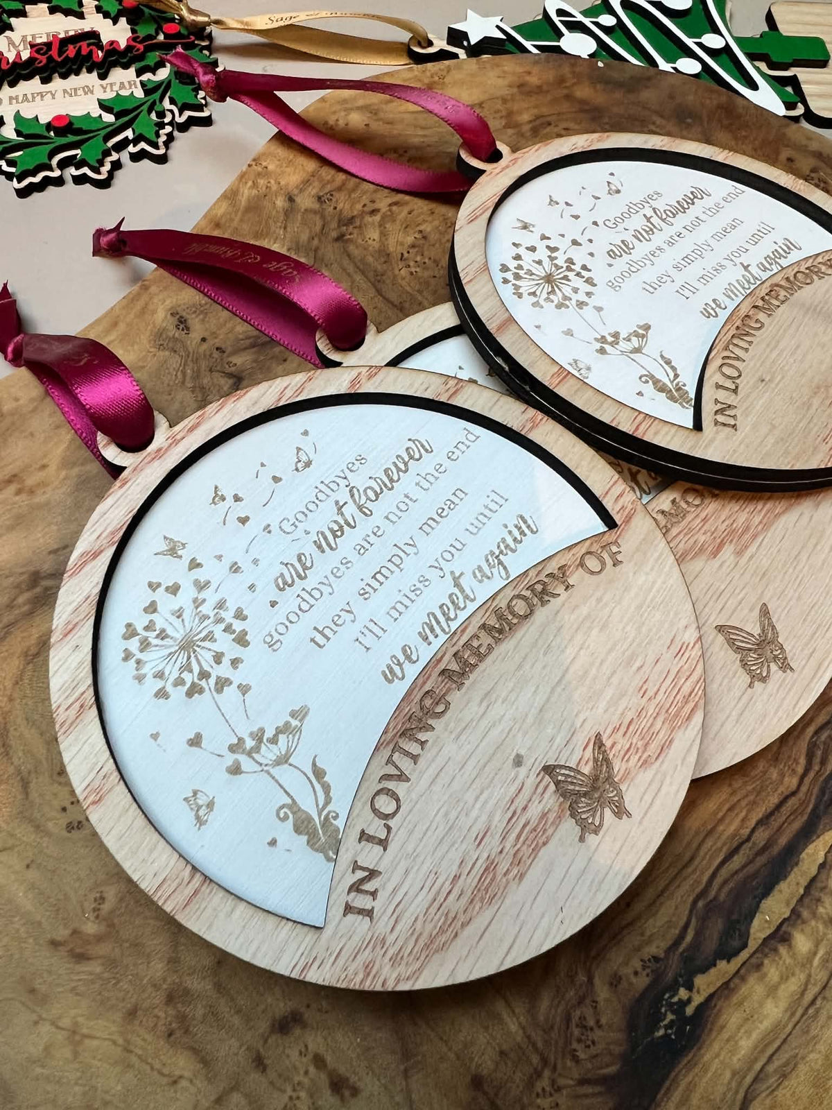 Wooden Memory Hanging Baubles